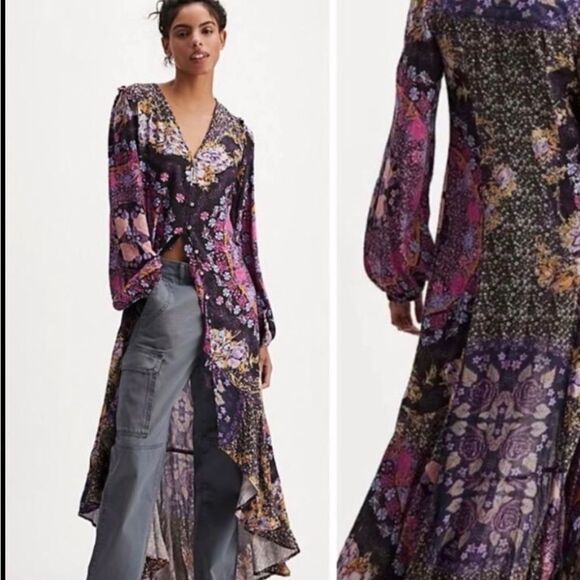 NWT Free People Marais Printed Midi Dress Size S new - Picture 1 of 11